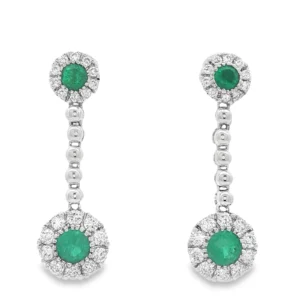 Emerald and DIAMOND Dangle Earrings SKU DDI-10-10084