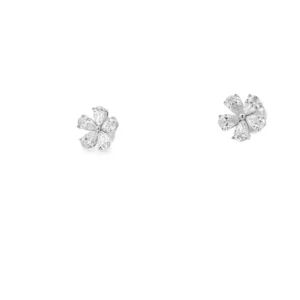 Sterling Silver Stud Earrings with Pear Cut Diamonds  SKU 1366 LGD