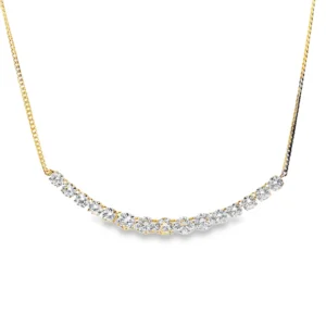 Smiley Gold Necklace with 16.77 ct of Round Cut Diamonds