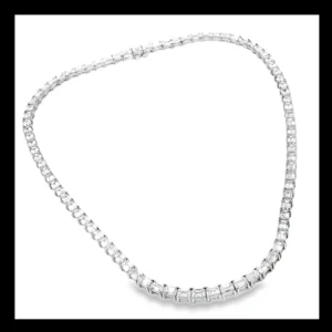 27.27CT, 85 stones, One of a kind Emerald Cut Diamond 18K White Gold Necklace SKU 1639