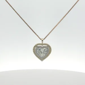 Heart Shaped Brilliant Diamond Rose Gold Charm Necklace SKU 7538