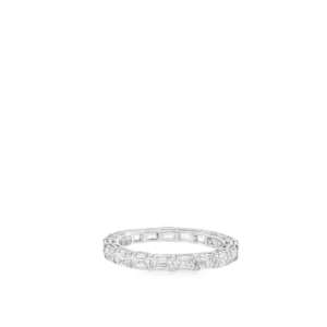 Platinum Eternity Ring with Emerald Cut Diamonds in White Gold. SKU 1360 LGD