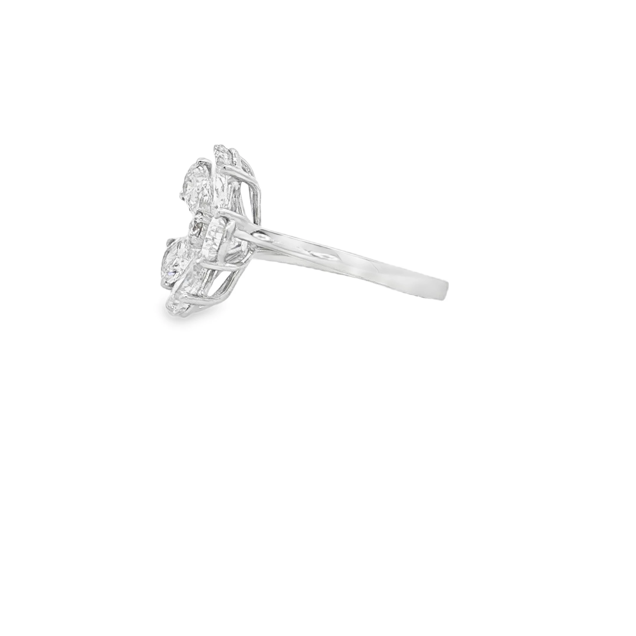 Platinum Cocktail Ring with Pear Cut Diamonds SKU 1365 LGD - Image 4