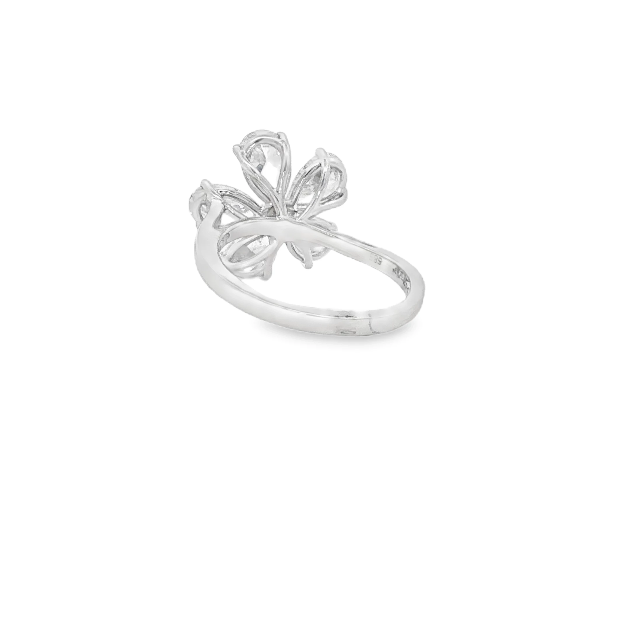 Platinum Cocktail Ring with Pear Cut Diamonds SKU 1365 LGD - Image 2