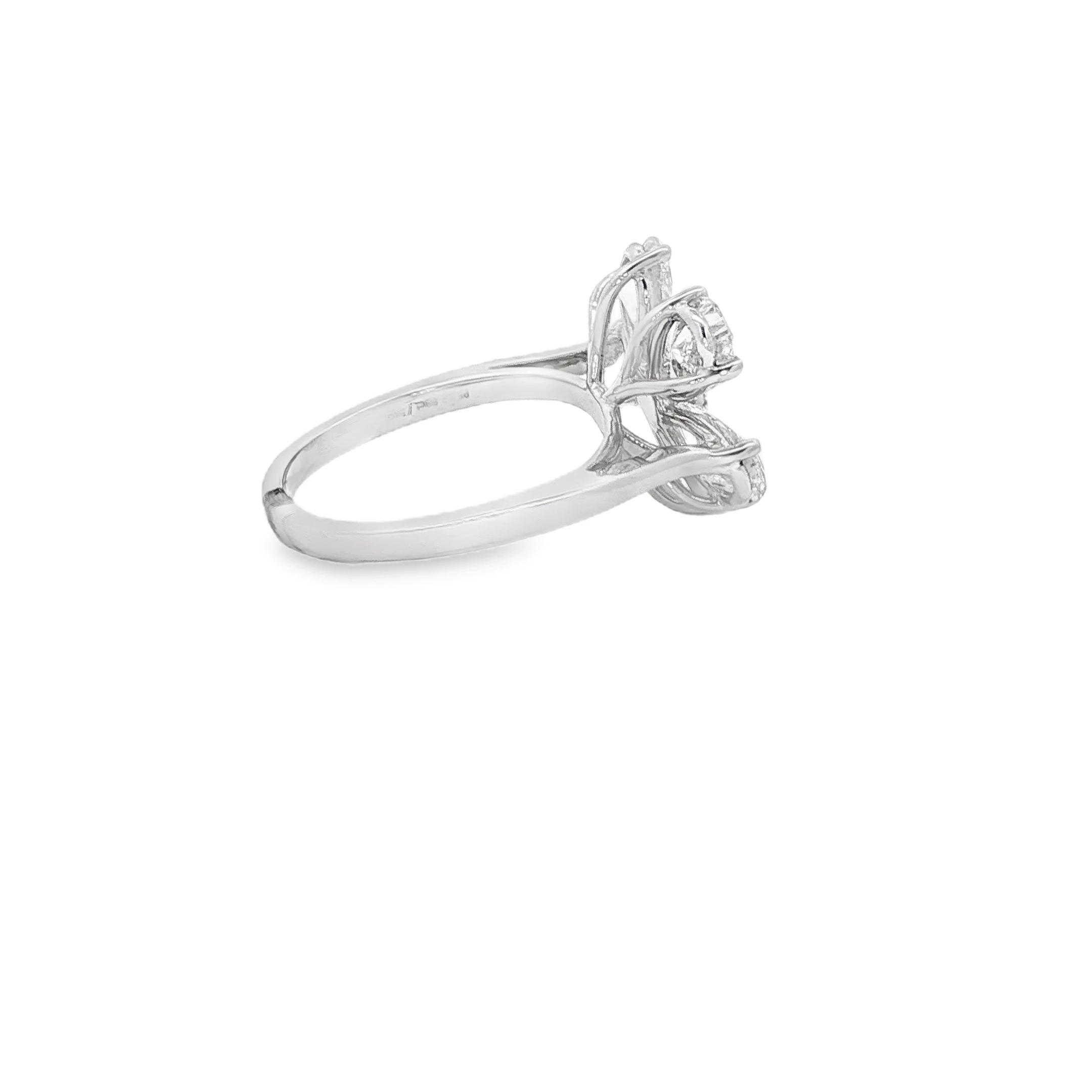 Platinum Cocktail Ring with Pear Cut Diamonds SKU 1365 LGD - Image 3