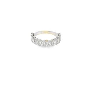 Yellow Gold Eternity Ring with Emerald Cut Diamonds. SKU 6054