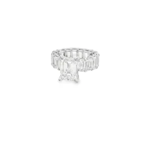 Platinum Multistone Ring with Emerald Cut Diamonds SKU UN-0902