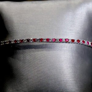 Ruby / Diamond White Gold Tennis Bracelet