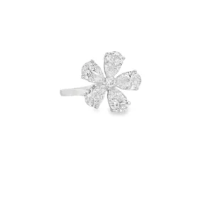 Platinum Cocktail Ring with Pear Cut Diamonds SKU 1365 LGD