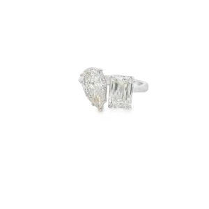 Fancy Yellow Pear Cut Diamond Multistone Ring in Yellow Gold. SKU 7001