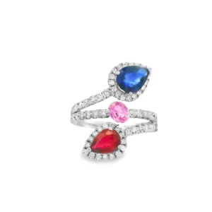 14kt White Gold Gemstone Statement Ring.  SKU DDi-5-10037