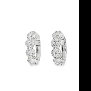 18K White Gold Drop Earrings with 8.22 Round Brilliant Cut Diamonds. SKU 1073