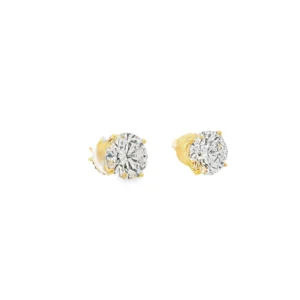 a matching pair of L IF , 2.24 and 2.17 , Brilliant-Cut Diamond Stud Earrings in Yellow Gold.          SKU 111670185