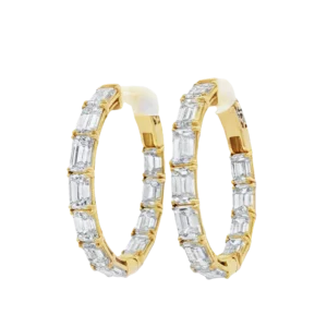 18K YG Hoops with 11.373 ct of Emerald Cut. SKU 111670197