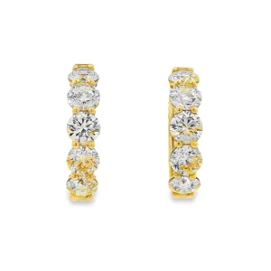 Diamond 18 kt Yellow Gold Hoop Earrings with 10 st and 5.62CT. SKU 2146