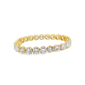 18KYG Yellow Gold 26CT of Round Cut Diamond Tennis Bracelet. SKU 2296