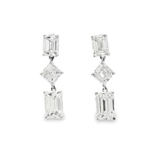 14K Yellow gold hoops with 6.87 CT Emerald Cut Diamonds. SKU 2670 (Copy)