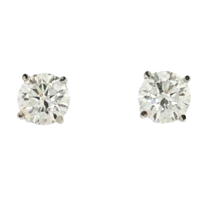matching 1.6 each K VS Brilliants set in Classic White Gold Stud Earrings. SKU 2474