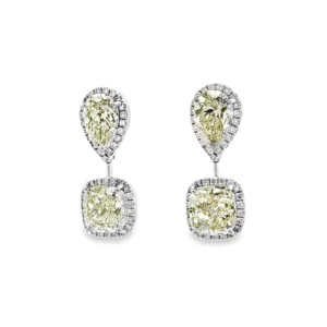 earring with Fancy Yellow Pear-Shaped Diamond Drop Earrings in White Gold. SKU 2525