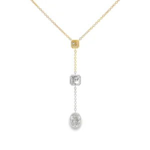 Fancy Yellow Diamond Yellow Gold Charm Necklace. SKU 5235