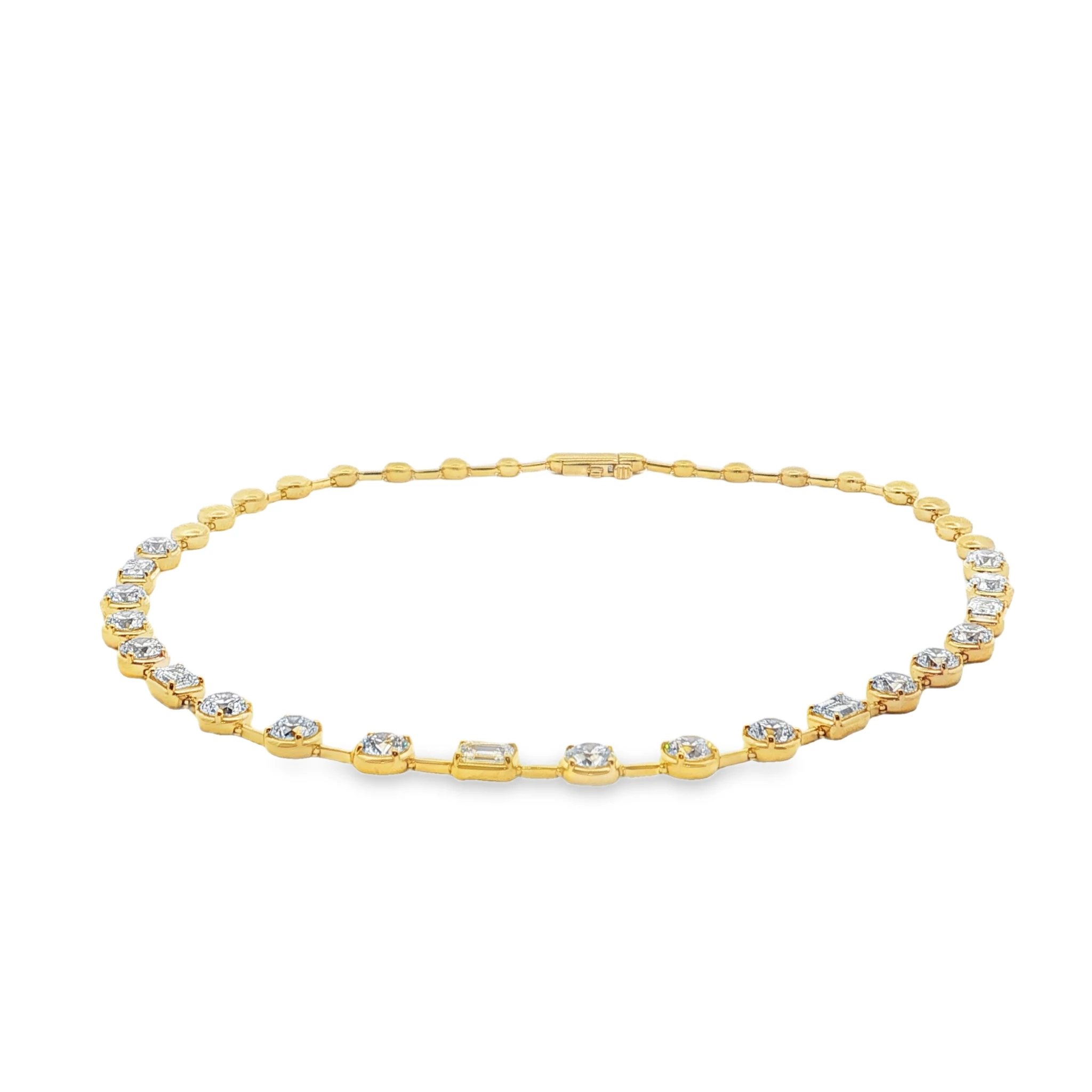 Rose Gold Diamond Necklace with Round Brilliant Cut Diamonds. SKU 5254 - Image 2