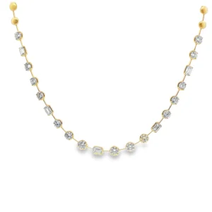 Rose Gold Diamond Necklace with Round Brilliant Cut Diamonds.   SKU  5254