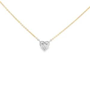 Heart Cut Diamond Pendant Necklace in Yellow Gold. SKU 6995