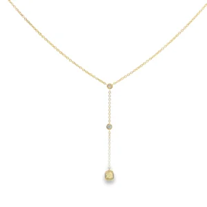 Fancy Yellow Diamond Y-Necklace in Yellow Gold.   SKU     GD-N4-001-YG