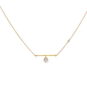 Rose Gold Chain Necklace with Round Brilliant Diamond Pendant.   SKU    GD-NB28-RG