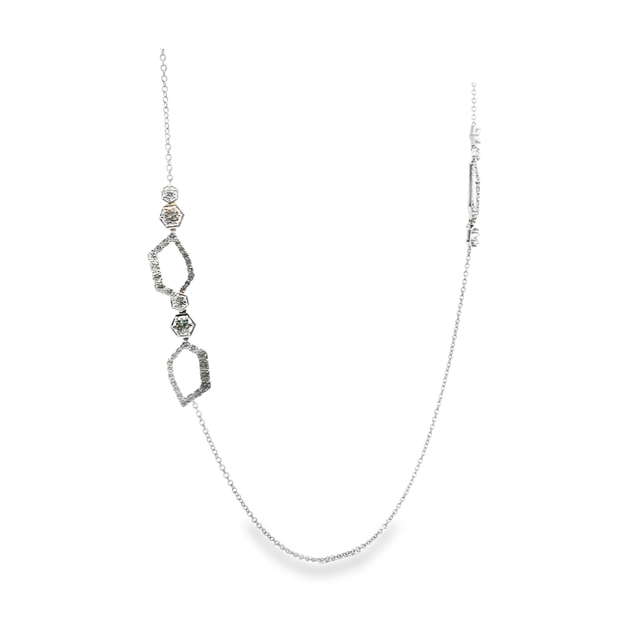 Elegant White Gold Diamond Necklace. SKU NK-021-4.5