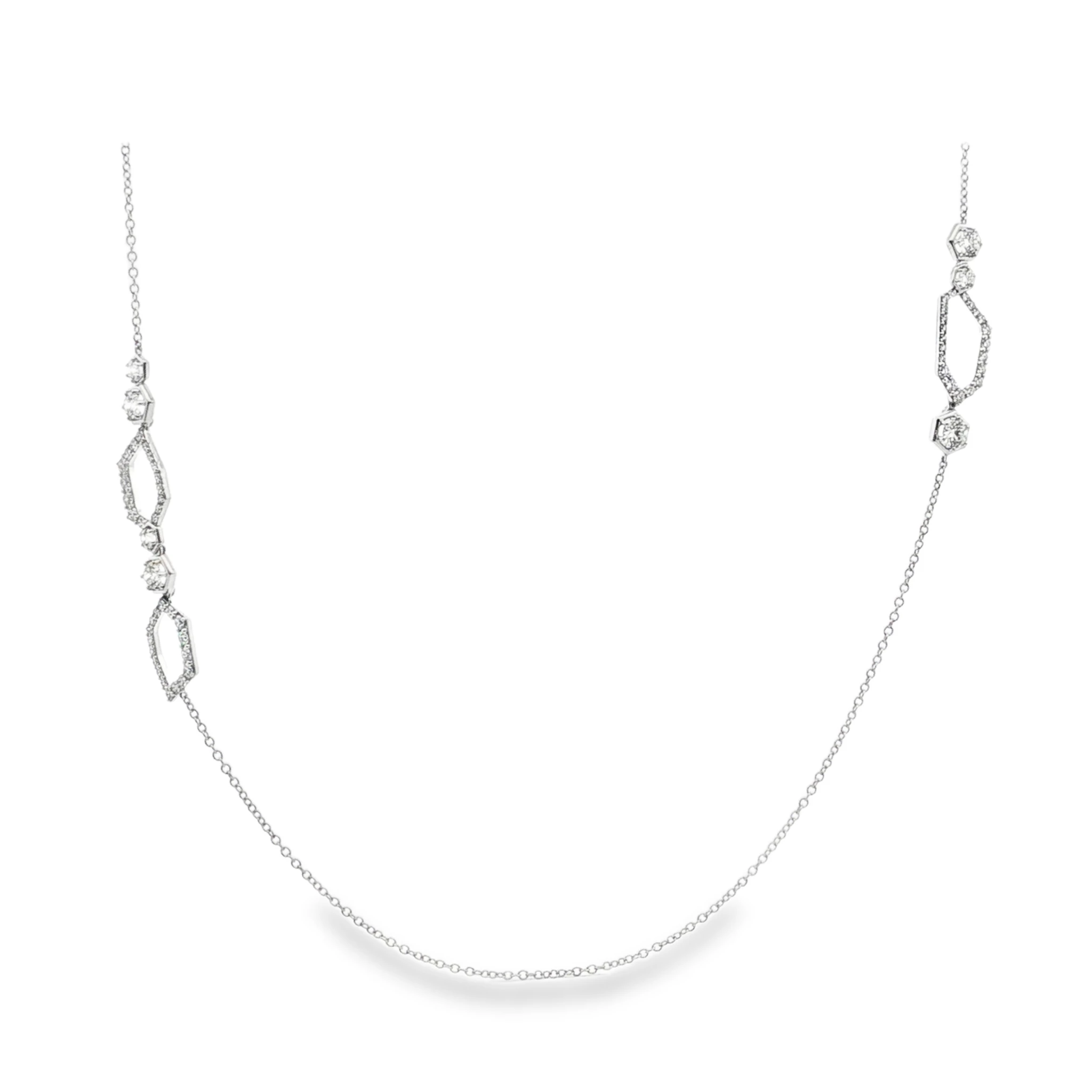 Elegant White Gold Diamond Necklace. SKU NK-021-4.5 - Image 2
