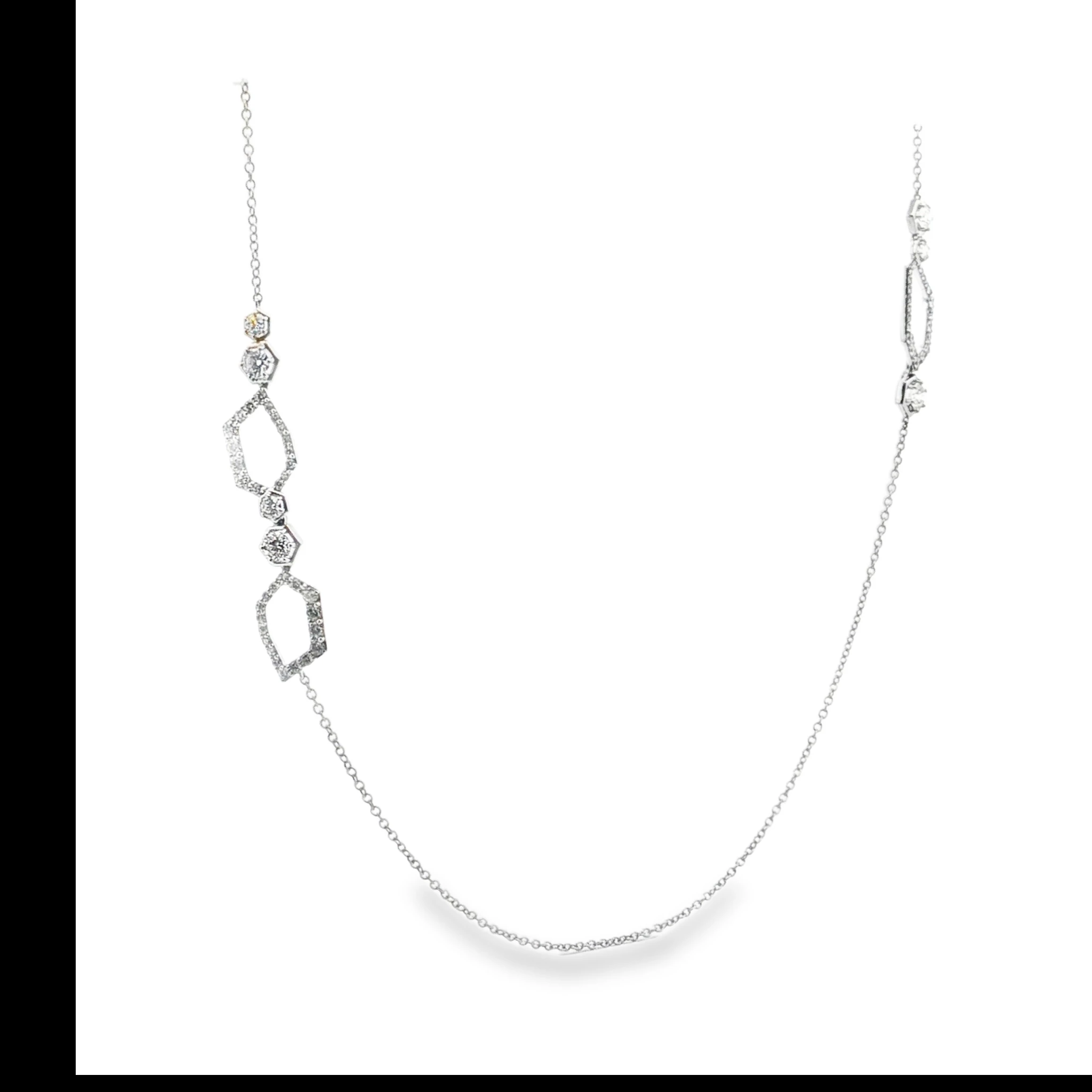 Elegant White Gold Diamond Necklace. SKU NK-021-4.5 - Image 4