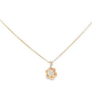 Yellow Gold Diamond Solitaire Pendant Necklace.   SKU    UN-0565